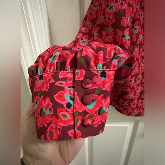 CROSBY by Mollie Burch Red Floral Blouse - Picture 2 of 8